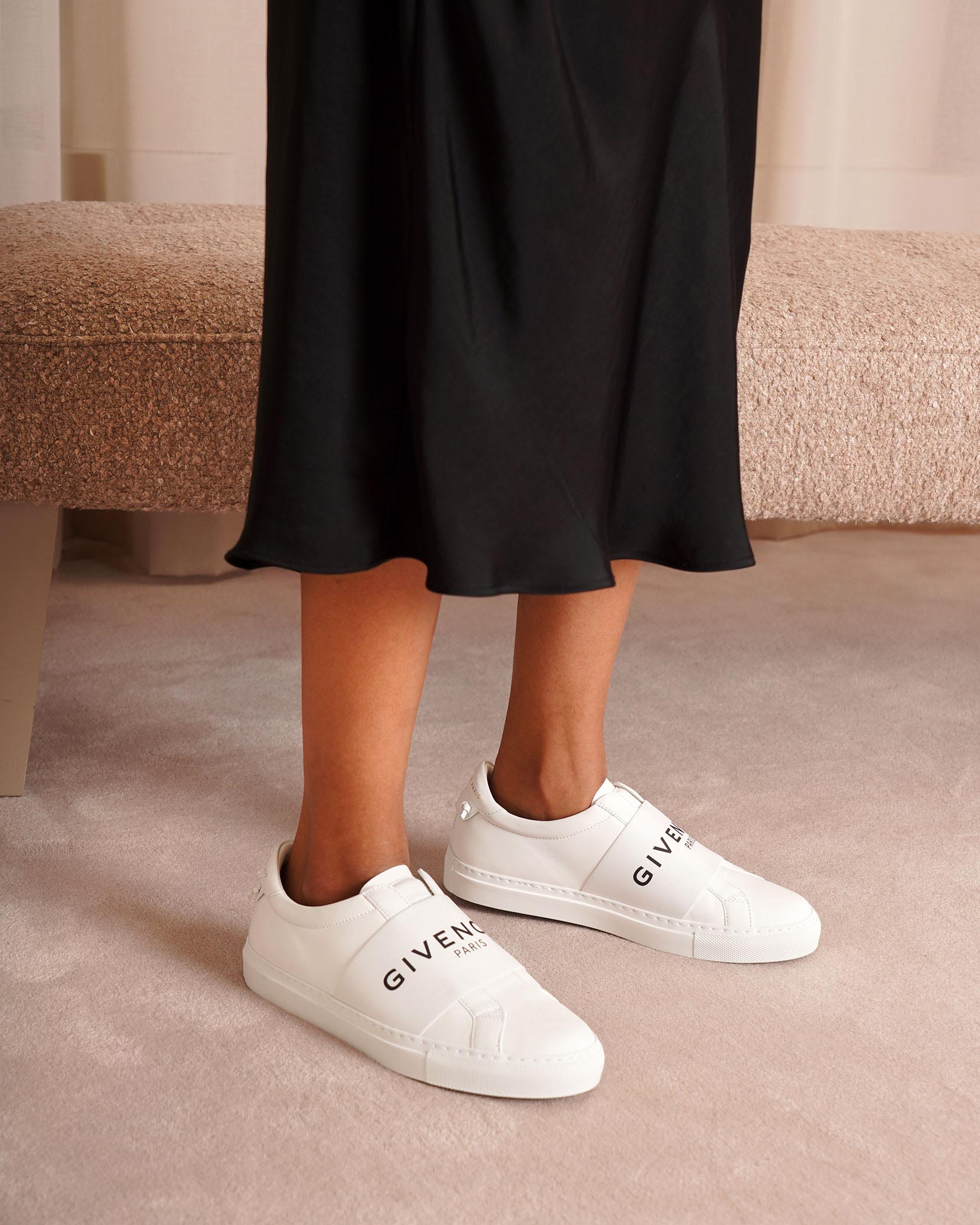 Urban street white logo sneakers