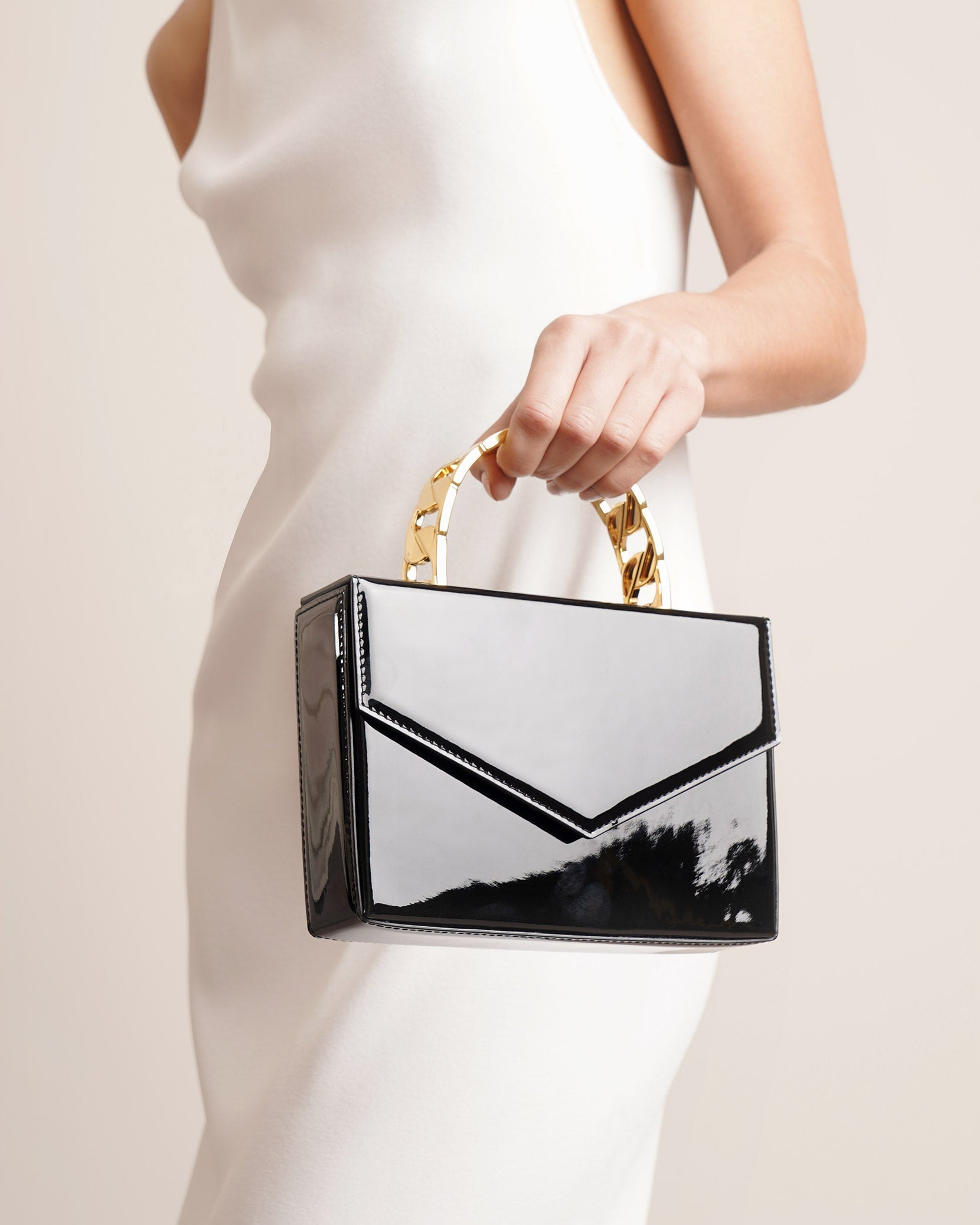 Pernille patent leather tote