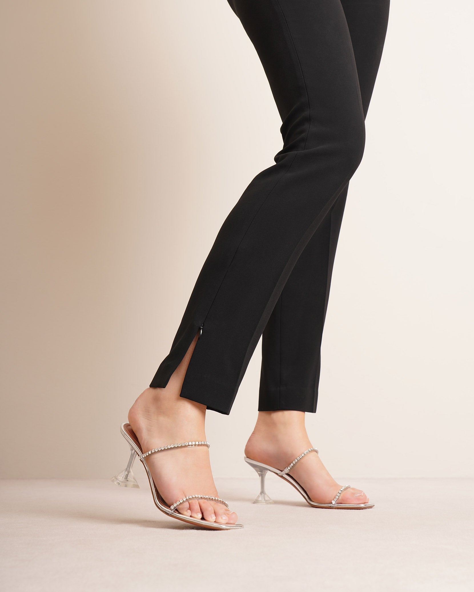 Gilda embellished transparent pvc sandals
