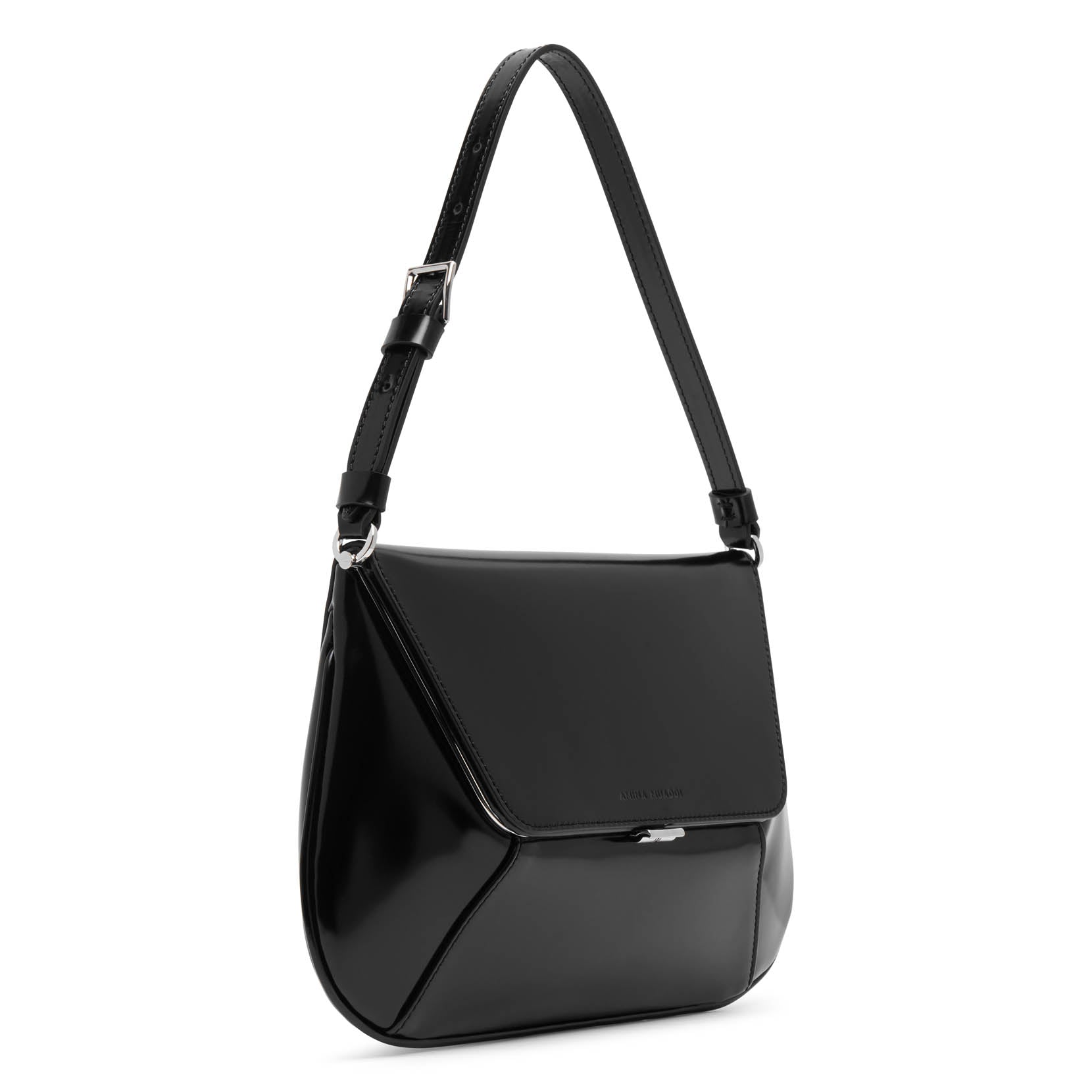 Ami Spazzolato black leather bag