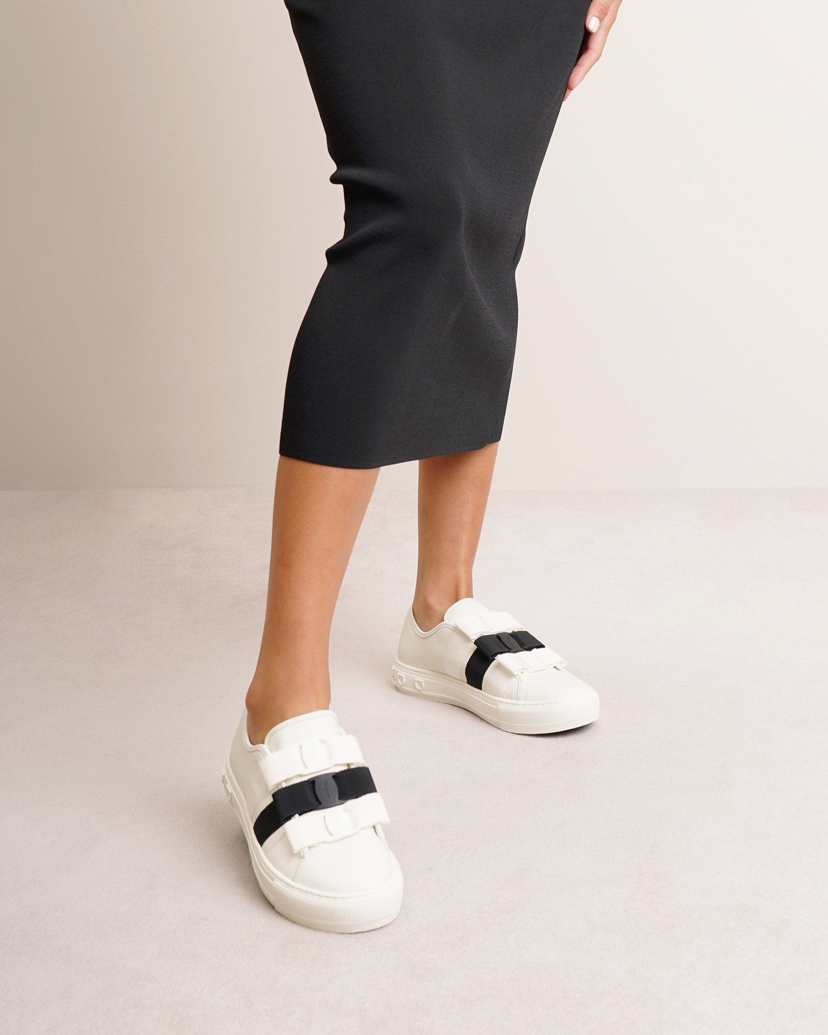 Nataly white bow sneakers