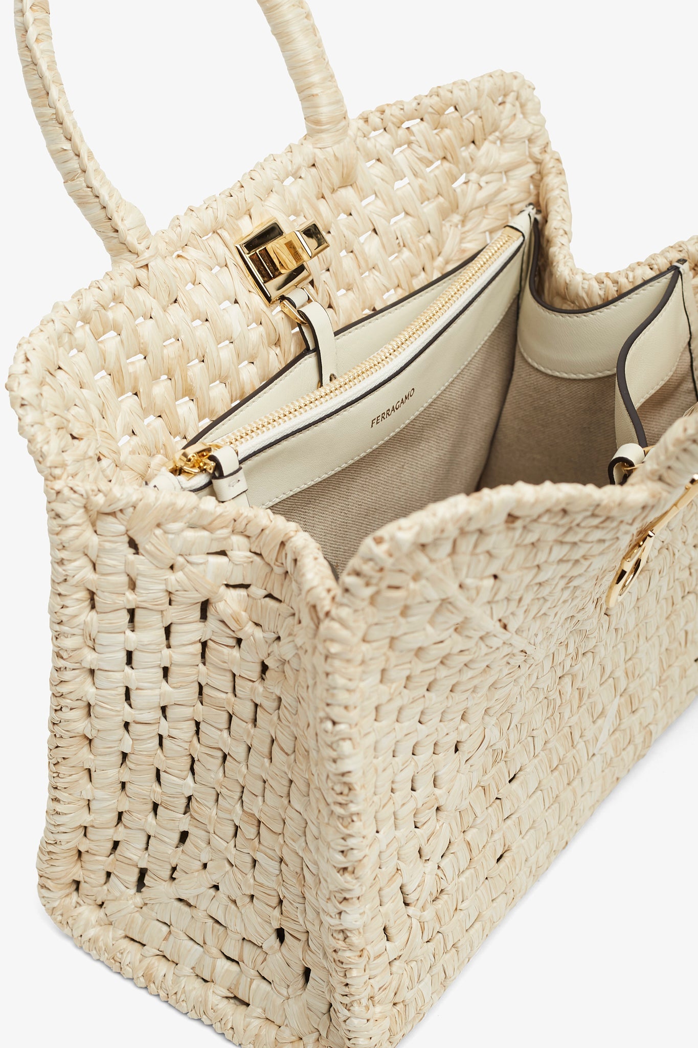 The studio raffia small bag