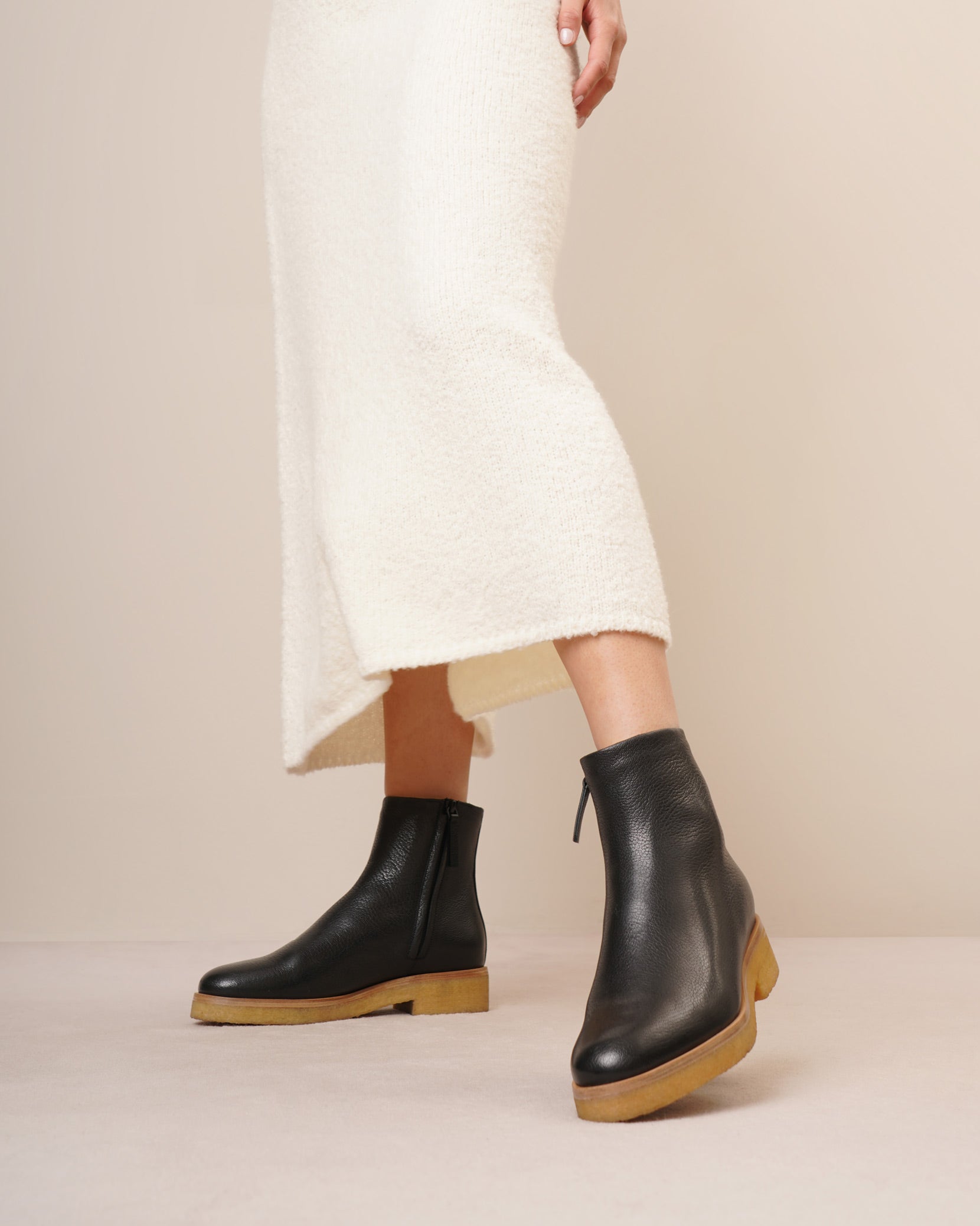 Boris black leather boots