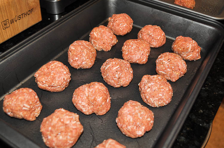 turkey meatballs in a baking pan