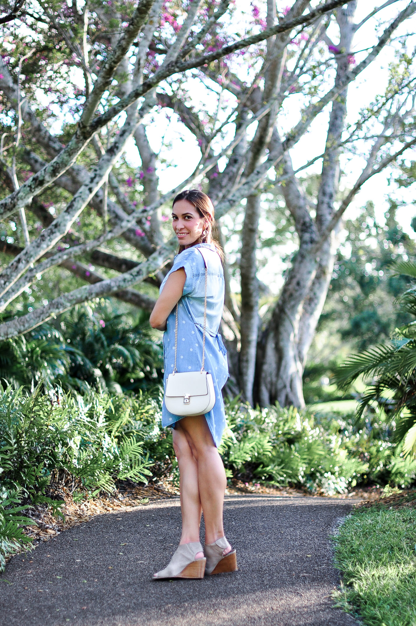 Bella Dahl Chambray Shirtdress styled by top FL fashion blogger, Best Luxury Designers Handbags