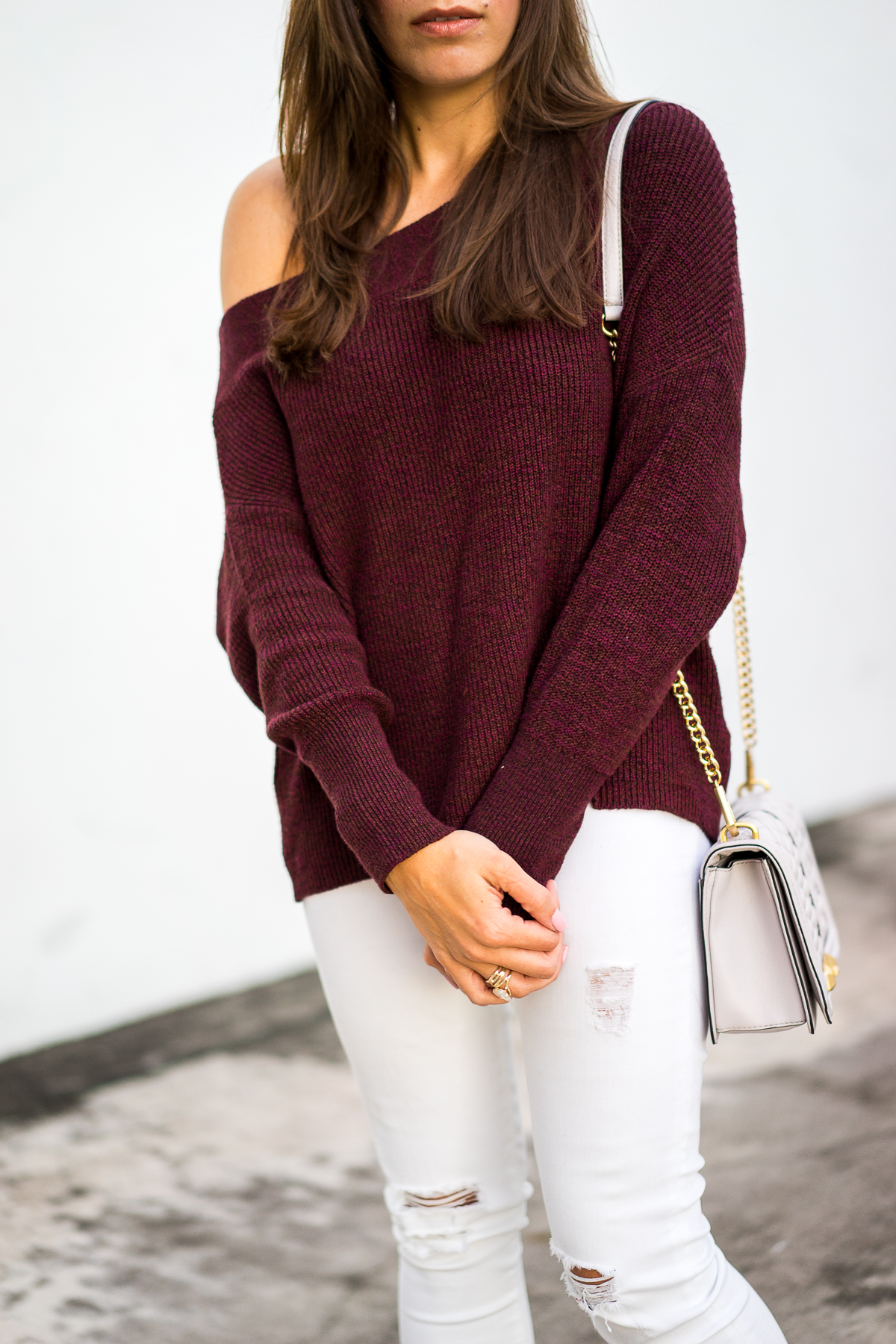 Best Luxury Designers Handbags blogger wearing Free People Alana slouchy sweater