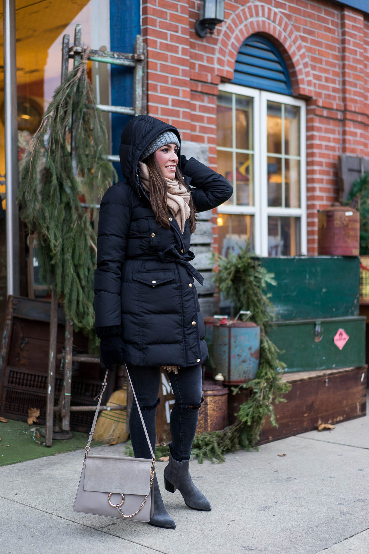 Classic J Crew Puffer Coat styled by top FL fashion blogger, Best Luxury Designers Handbags