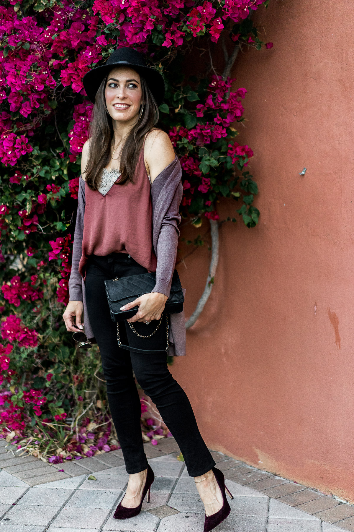 blogger Amanda of AGlamLifestyle wearing top with lace worn by South Florida 