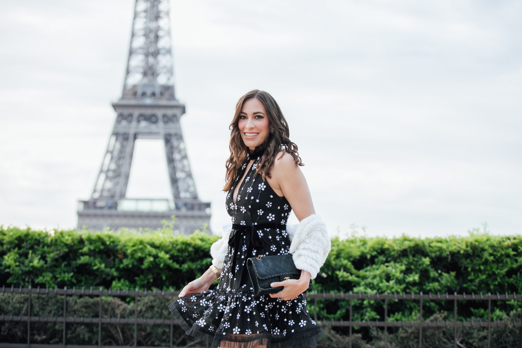 Alexis dresses are stunning for any event as shown by Amanda of Best Luxury Designers Handbags blog in Paris at the Eiffel Tower