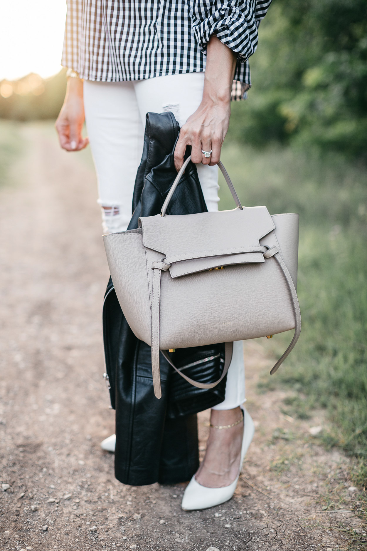 Celine belt bag is a neutral accessory favorite of South Florida fashion blogger Amanda of Best Luxury Designers Handbags