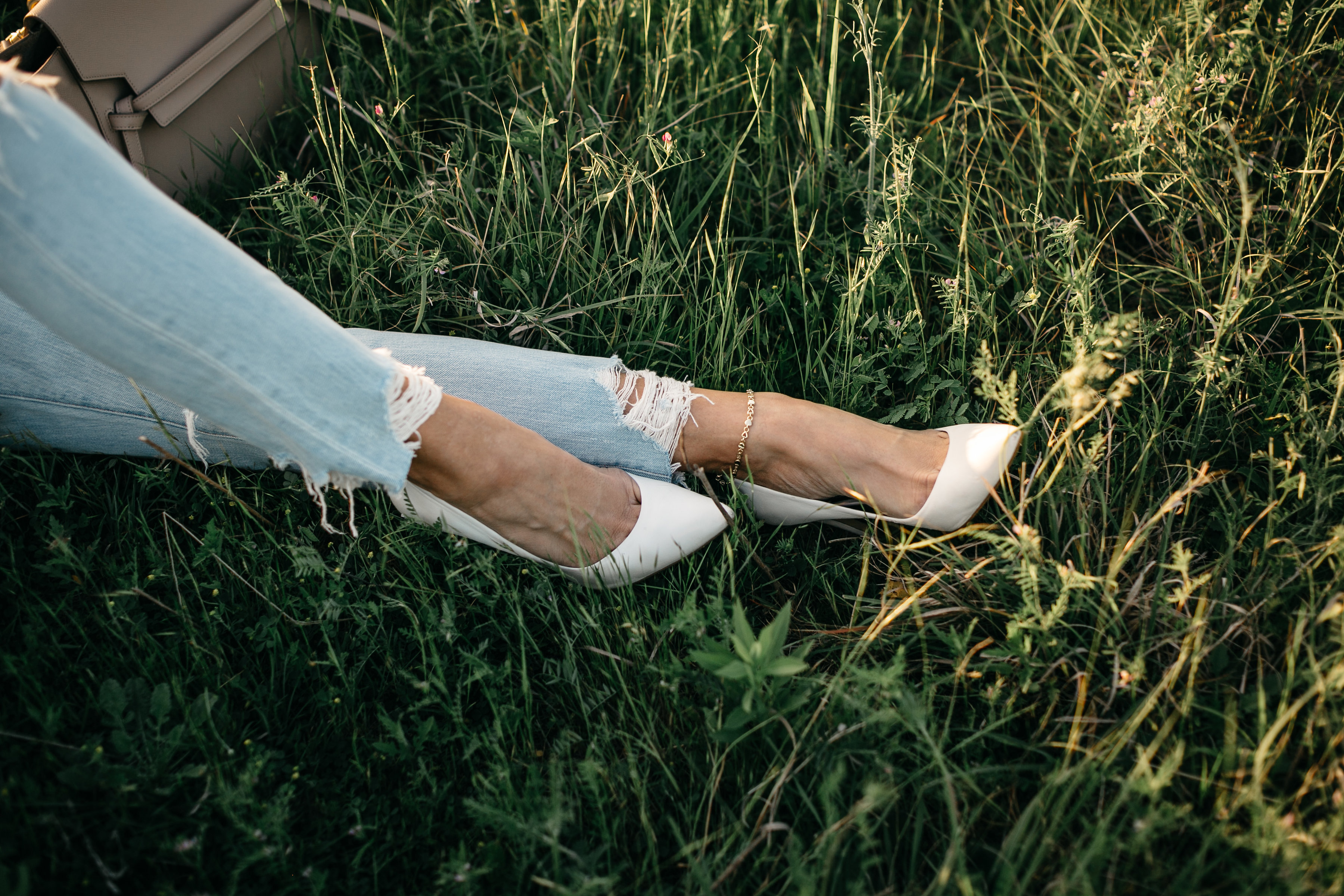 Charles by Charles David Pact pumps worn with distressed denim by Amanda of Best Luxury Designers Handbags blog