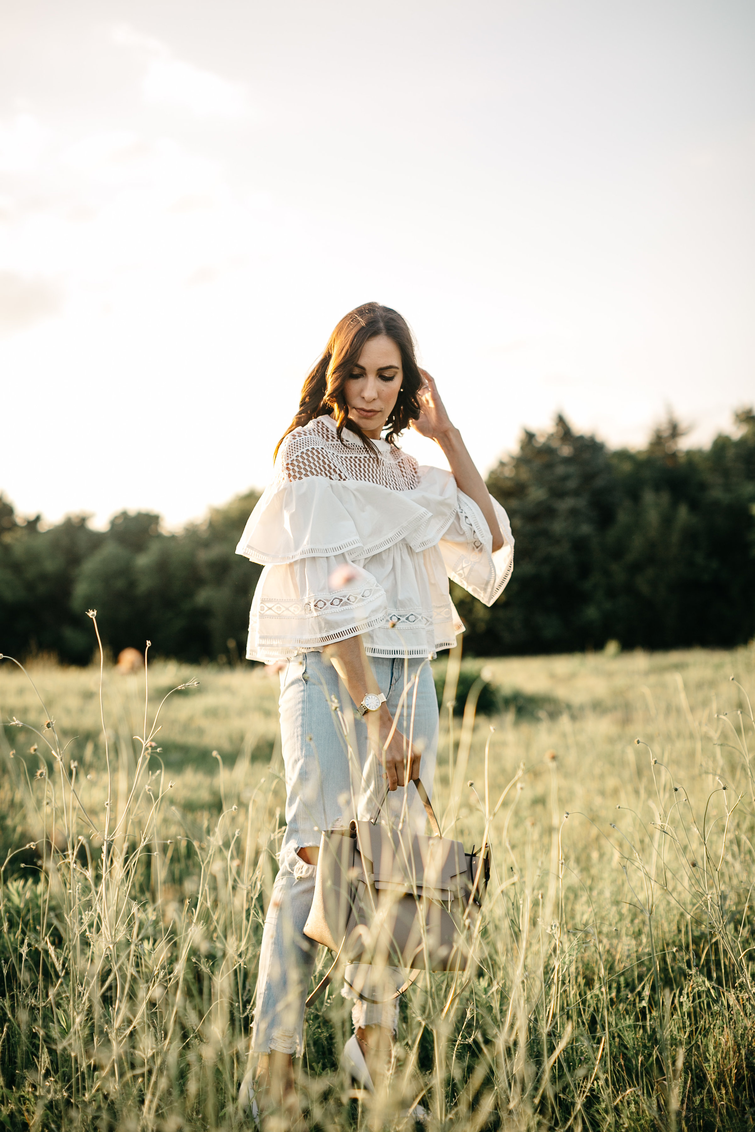 Chicwish white tiered top worn by Amanda of AGlamlifestyle Dallas style blogger