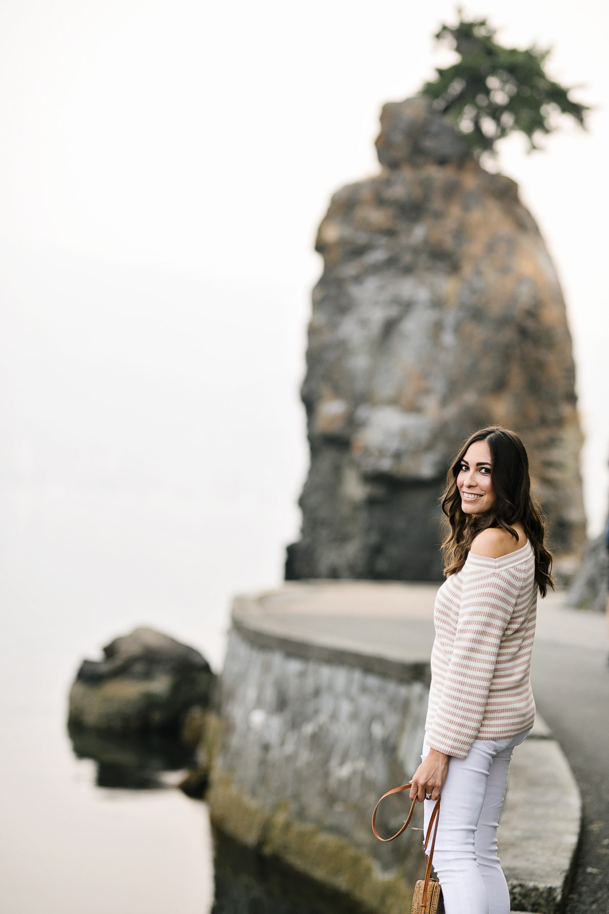 JCrew striped sweater for fall is worn by Amanda of Best Luxury Designers Handbags blog