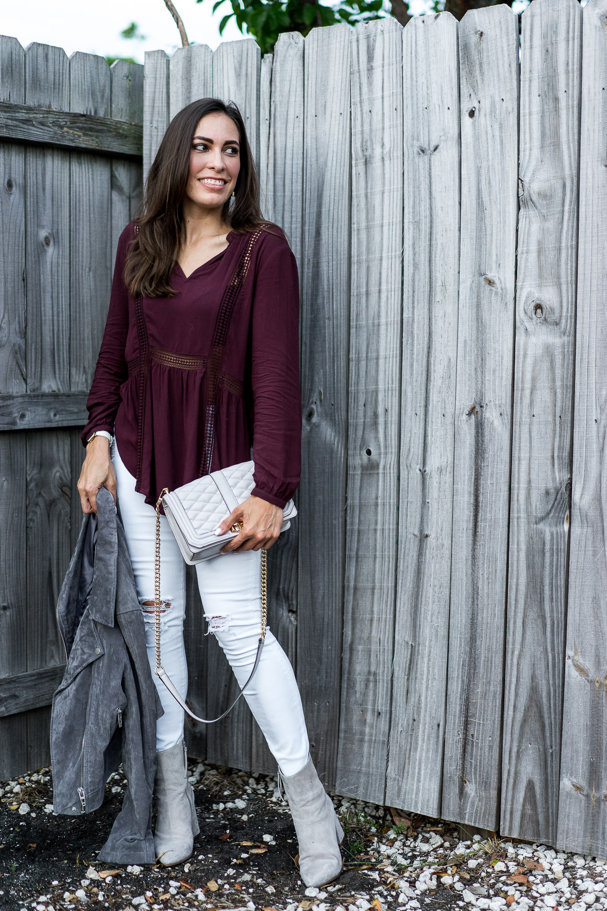 Throw together a casual Fall outfit with a Gentle Fawn top and AG legging jeans like Amanda of Best Luxury Designers Handbags blog