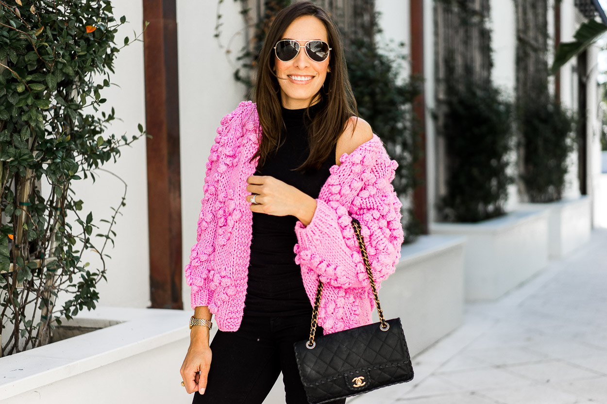 Pom Pom Cardigan outfit