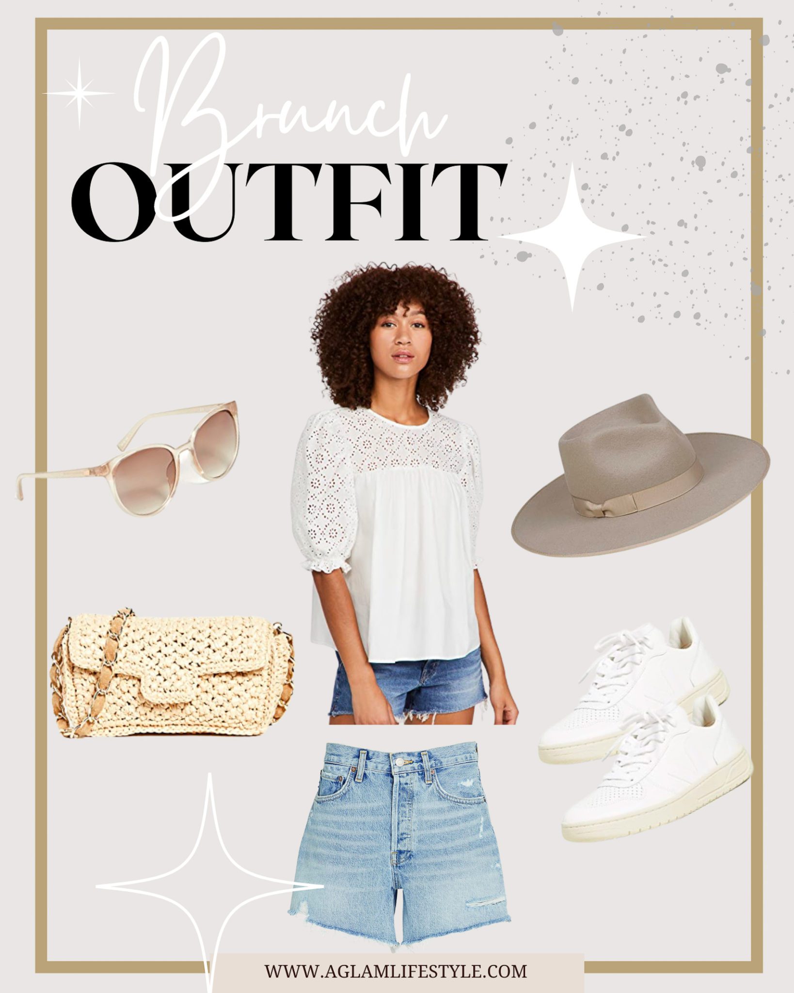 Casual Brunch Outfit - Denim Shorts